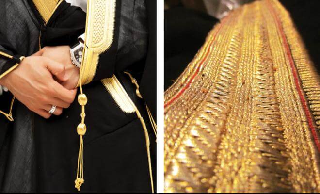 saudi arabesque - bisht gold embroidery details 2