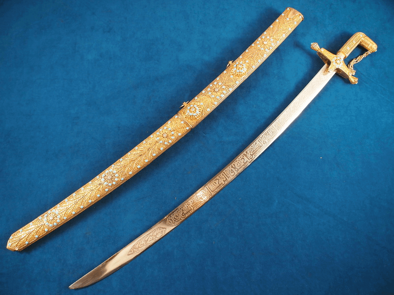 saudi arabesque - saudi gold filigree vintage saif sword