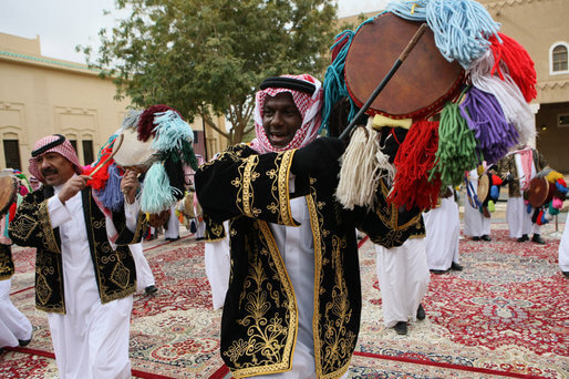 saudi arabesque - traditional sword dance drummers
