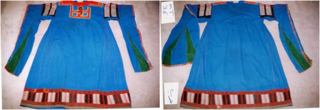 saudi arabesque - harb tribe blue dress front back