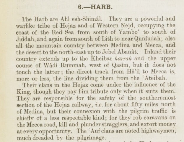 saudi arabesque - harb tribe extract handbook of hejaz