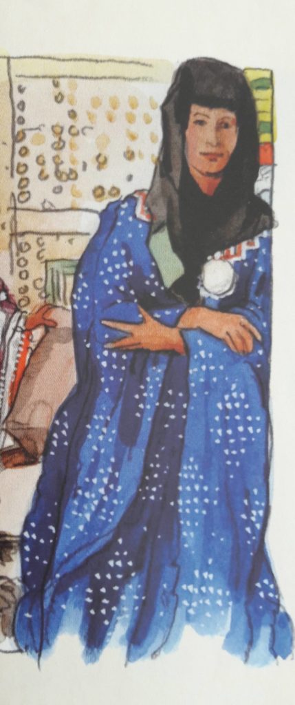 saudi arabesque - painting of hudheyl woman dress