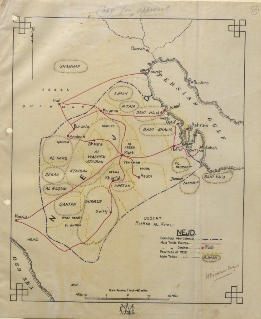 saudi arabesque - saudi harb tribe map