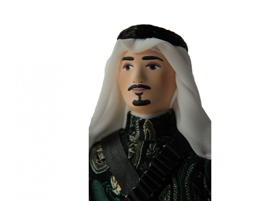 Porcelain Souvenir Doll in Al-Ardha National Sword Dance of Saudi Arabia outfit face